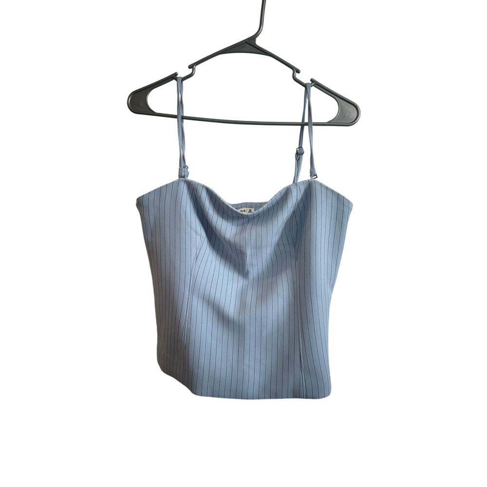 Abercrombie & Fitch Blue Striped Tank Top Strapless Suit Office Chic Sz M